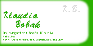 klaudia bobak business card